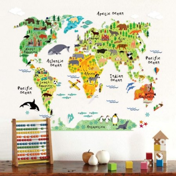 Home Evolution Large Kids Educational Animal Map - Picture 3 of 7